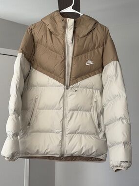 Storm Beige Puffer Jacket with Tan Interior